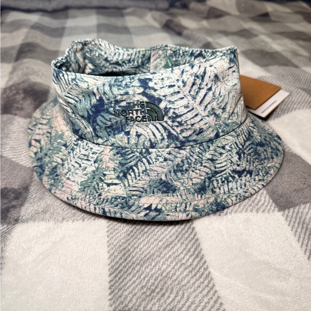 The North Face Teal and Cream Patterned Bucket Hat
